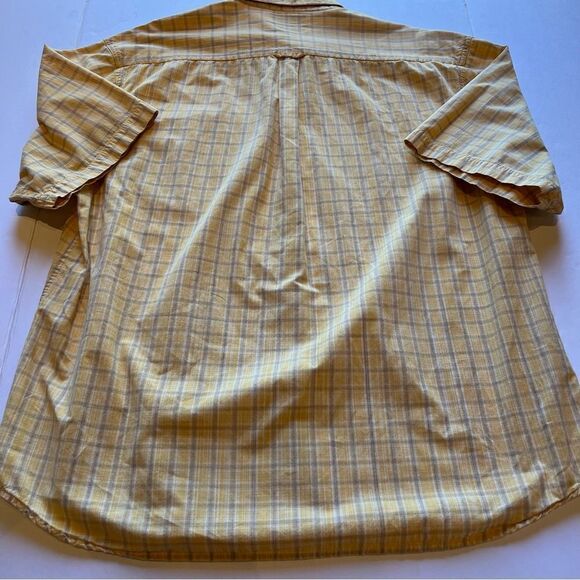 Columbia Men's Short Sleeve Button Down Shirt Yellow/Gray Plaid Size Large - Picture 9 of 9